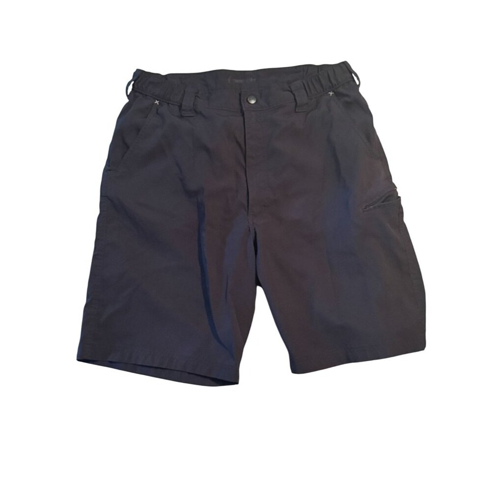 Mens Black Wrangler  Casual Shorts Size 36 Elastic Waistband Cotton Blend